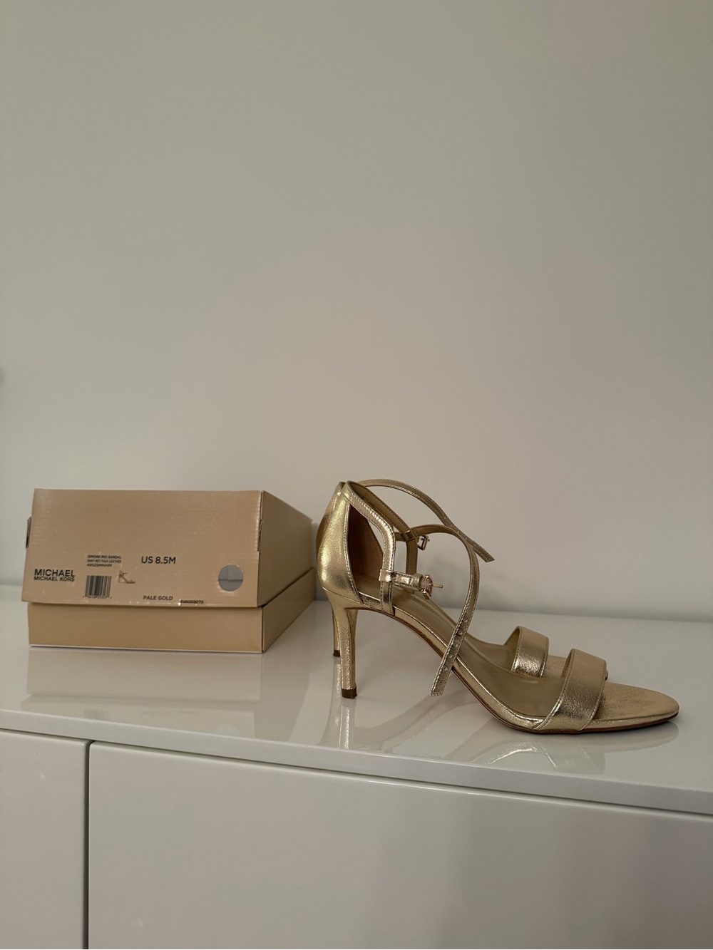 Michael Kors Pale Gold Strappy Heeled Sandals